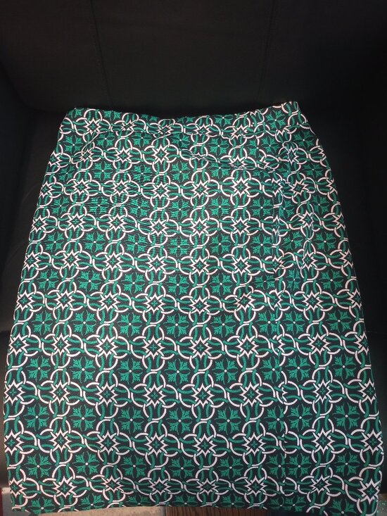 J. Crew Dresses & Skirts - J Crew navy and green geometric pattern skirt size 6